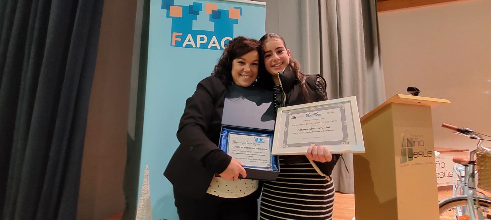 FAPACNE reconoce la la labor de Cristina Paramio (profesora) y Aitana Alcelay (alumna de 2º ESO)